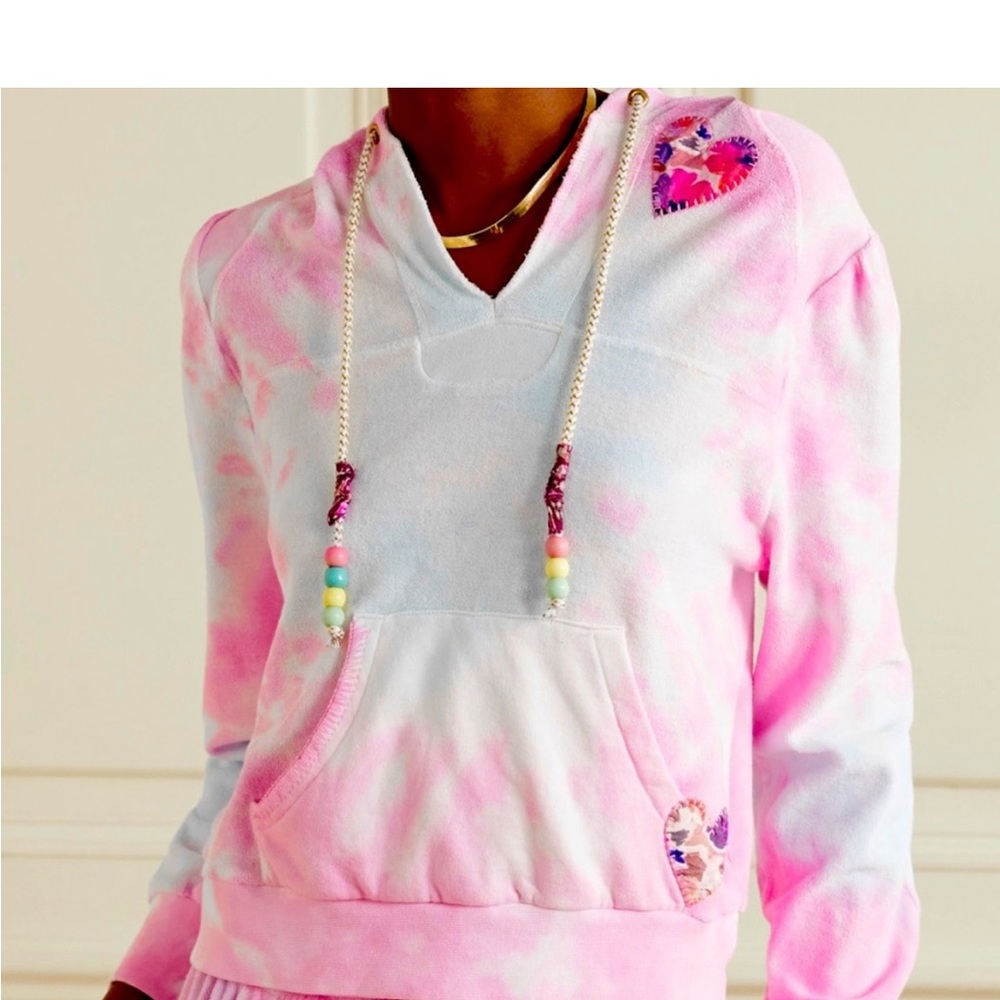 Love Shack Fancy Kirbie terry Hoodie 🌸💞💜🪩🫶✨